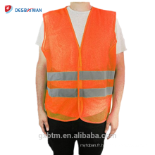 Meilleure Vente En Gros Haute Visibilité Maille Réfléchissante Gilet De Sécurité Orange Salut Veste De Vêtements De Travail